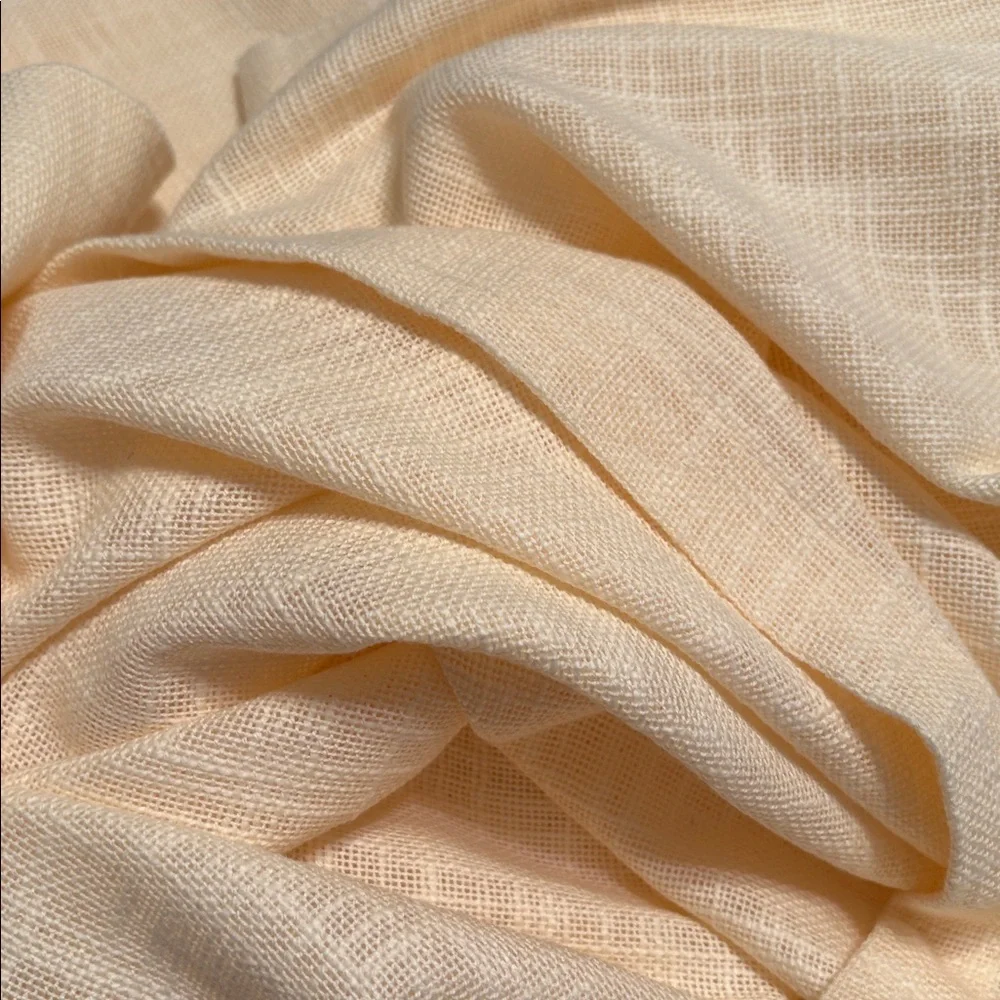 QUINCE Cotton Sheer Curtain Set 2 Panels Ivory